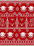 Red White Festive Figural Holiday Rug