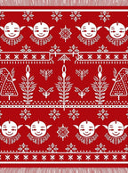Red White Festive Figural Holiday Rug