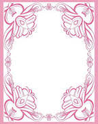 Pink Floral Corner Embellishment Rug