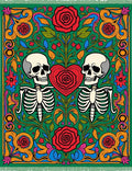 Skeleton Love Rose Floral Garden Rug