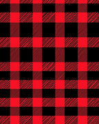 Crimson Black Gingham Check Rug