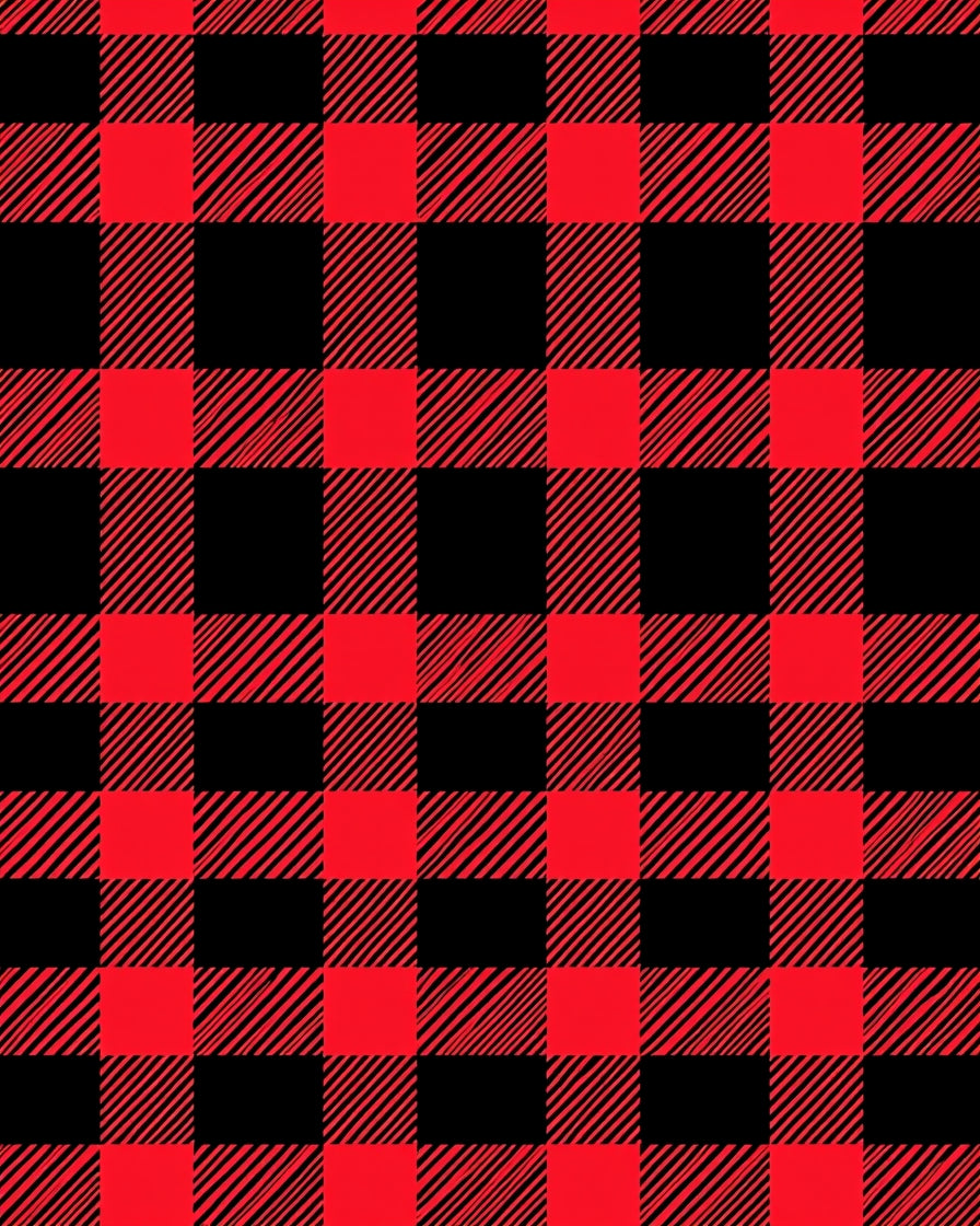 Crimson Black Gingham Check Rug