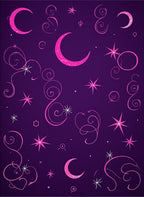 Night Sky Pink Moon Stars Swirls Rug