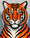 Bold Orange Tiger Face Woodland Rug