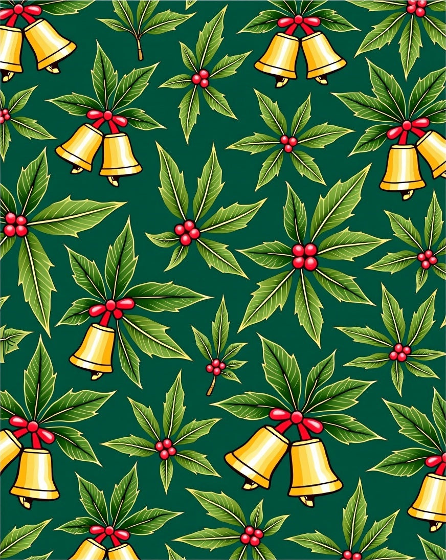 Jolly Bells Holly Festive Garland Rug