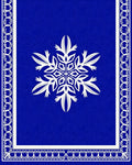 Deep Blue White Snowflake Border Rug