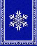 Deep Blue White Snowflake Border Rug