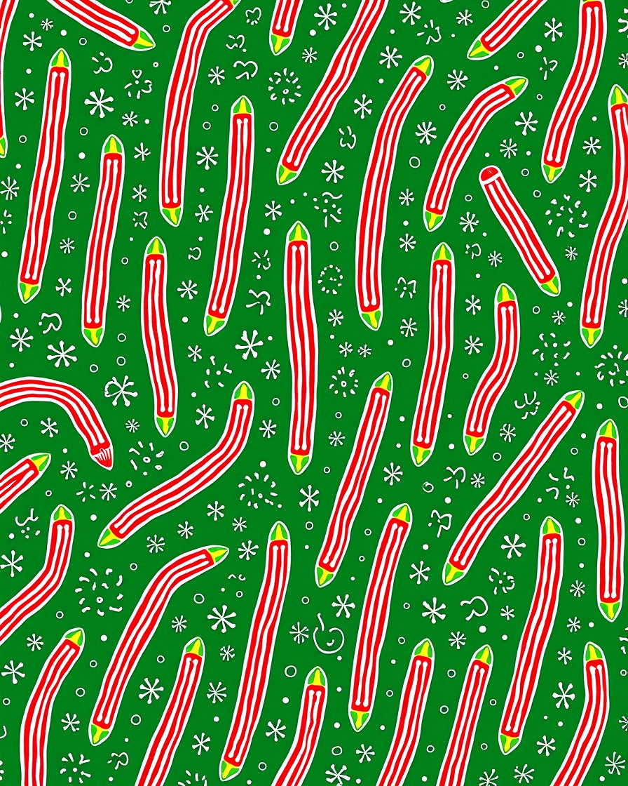 Green Red Candy Cane Collection Rug