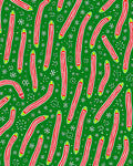 Green Red Candy Cane Collection Rug