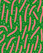 Green Red Candy Cane Collection Rug