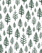 Dark Green Pine Tree Forest Repeat Rug