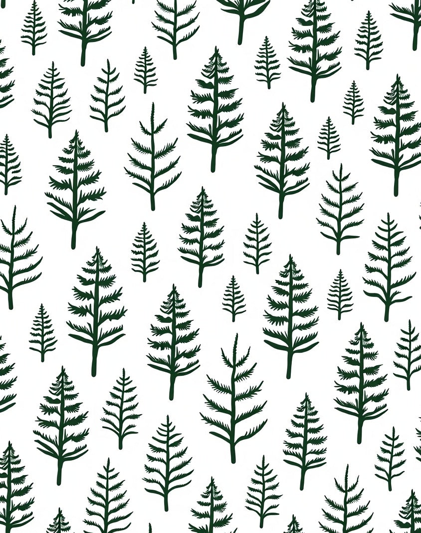 Dark Green Pine Tree Forest Repeat Rug