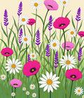 Vibrant Pink Poppy Daisy Garden Rug