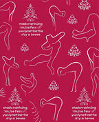 Whimsical Red Line Art Figures Rug
