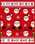 Jolly Santa Claus Red Snowflakes Rug