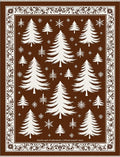Classic Brown White Pine Forest Rug