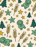 Whimsical Green Creatures Starry Trees Rug