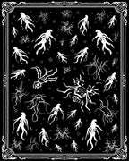Creepy White Figures Black Field Collection Rug