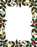 Festive Holly Berry Garland Border Rug