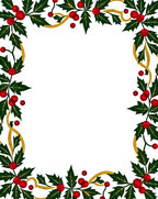 Festive Holly Berry Garland Border Rug