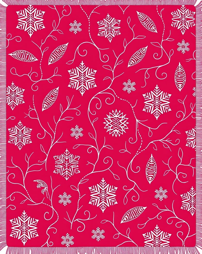 Crimson Snowflake Vine Intricate Rug