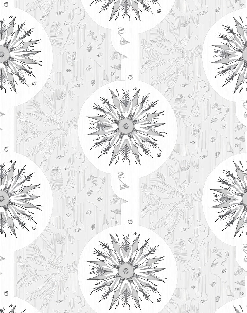 Monochromatic Abstract Starburst Floral Rug