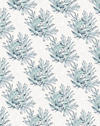 Pale Aqua Floral Burst Arrangement Rug