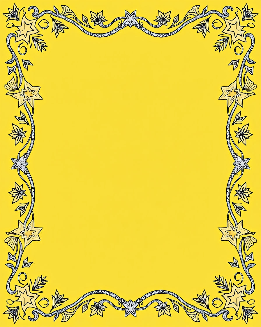 Golden Star Vine Border Rug