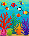 Underwater Coral Reef Fish Scene Rug