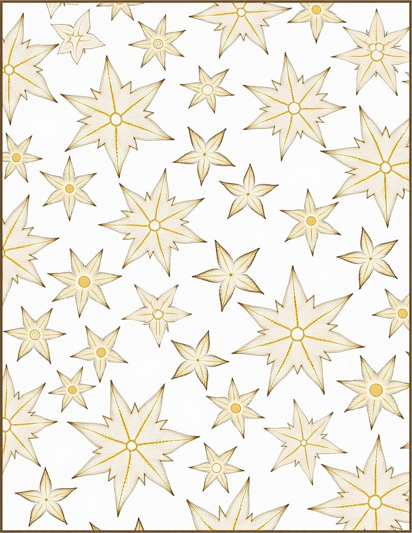 Golden Starburst Scattered Linen Rug