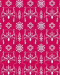 Victorian Crimson Snowflake Tree Arrangement Rug