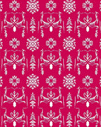 Victorian Crimson Snowflake Tree Arrangement Rug