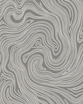 Gray White Swirling Organic Lines Rug