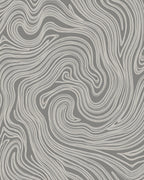 Gray White Swirling Organic Lines Rug