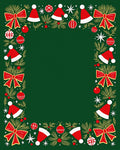 Whimsical Red Ribbon Christmas Hat Border Rug