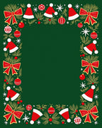 Whimsical Red Ribbon Christmas Hat Border Rug