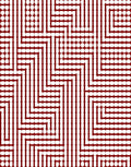 Deep Red Geometric Zigzag Circles Rug