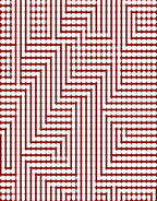Deep Red Geometric Zigzag Circles Rug
