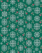 Green White Red Snowflake Holiday Rug