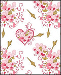 Pink Cherry Blossom Heart Arrow Rug