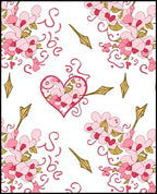Pink Cherry Blossom Heart Arrow Rug