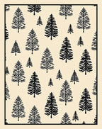Black Pine Forest All Over Rug