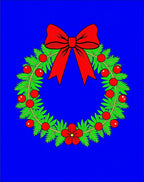 Festive Red Bow Festive Green Wreath Rug