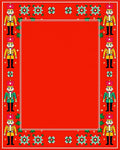 Jolly Red Nutcracker Christmas Border Rug