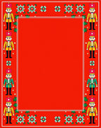 Jolly Red Nutcracker Christmas Border Rug