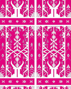 Vibrant Pink Contemporary Folkloric Medallion Rug