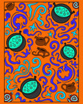 Orange Witches Brew Cauldron Whimsical Rug
