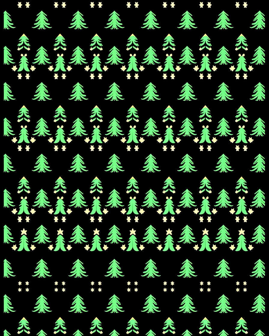 Festive Green Christmas Trees Collection Rug