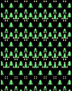Festive Green Christmas Trees Collection Rug