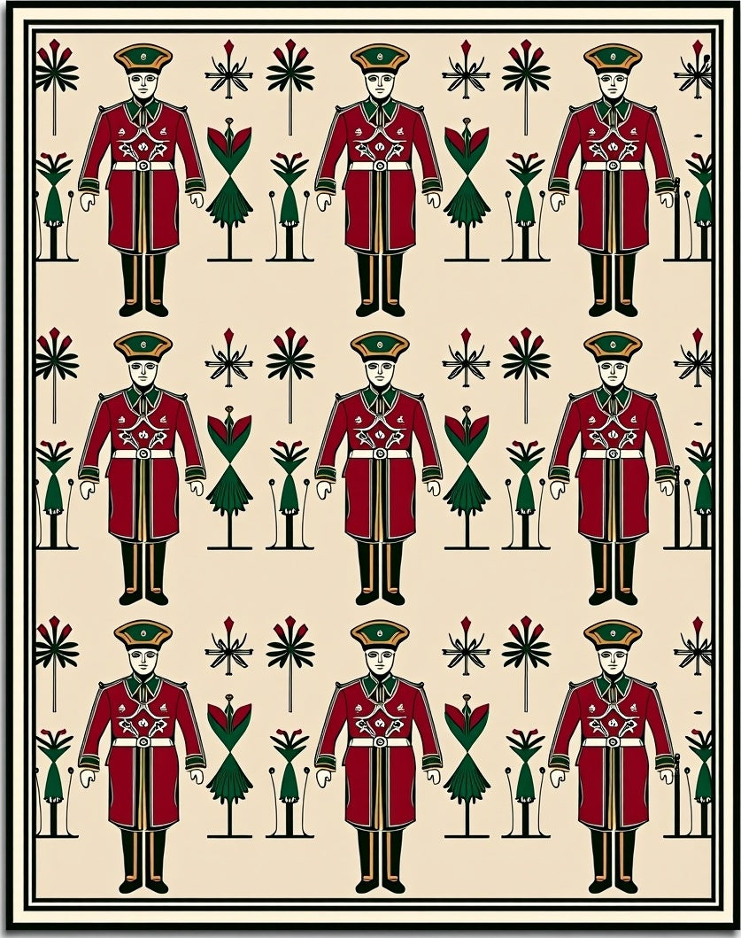 Crimson Soldier Repeating Motif Rug